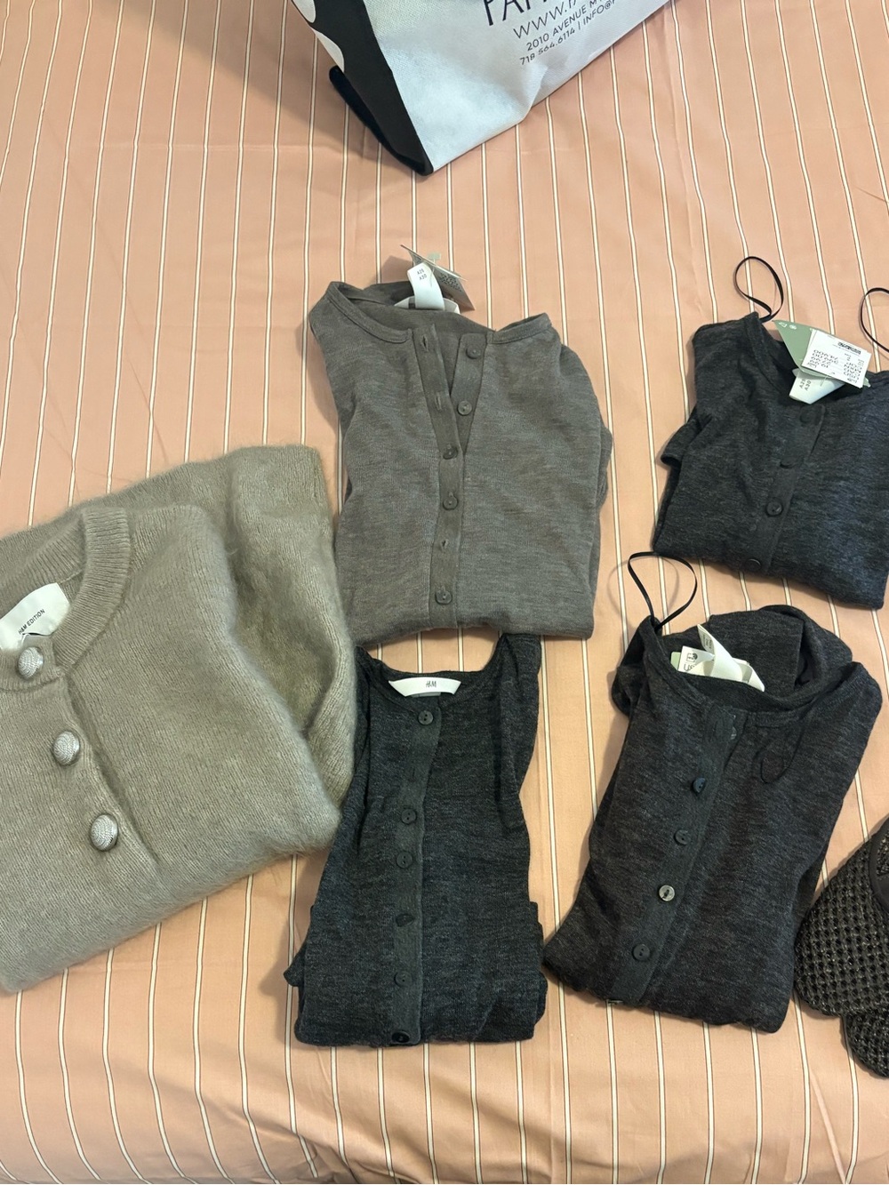 H&m edition lot Women’s mohair Button-Front Cardigan Sweater - Gray & Charcoal